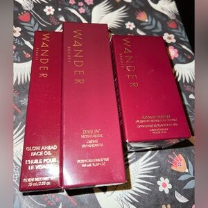 Wander Beauty Skincare Set- face oil, moisturizer & night repair concentrate.